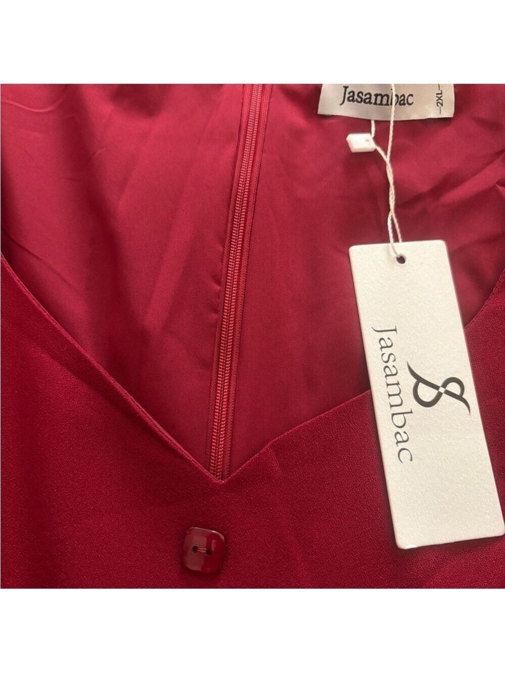 Burgundy Red Pleated Midi Dress Flutter Sleeves Size 2XL - Picture 8 of 11